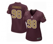 Women Nike Washington Redskins #98 Matthew Ioannidis Game Burgundy Red Gold Number Alternate 80TH Anniversary NFL Jersey