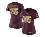 Women's Nike Washington Redskins #35 Dashaun Phillips Limited Burgundy Red Gold Number Alternate 80TH Anniversary NFL Jersey