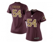 Women's Nike Washington Redskins #54 Mason Foster Limited Burgundy Red Gold Number Alternate 80TH Anniversary NFL Jersey