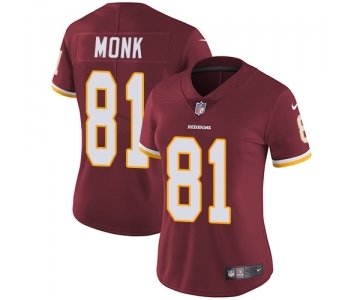 Women's Nike Washington Redskins #81 Art Monk Elite Burgundy Red Team Color NFL Jersey