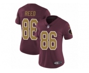 Women's Nike Washington Redskins #86 Jordan Reed Vapor Untouchable Limited Burgundy Red Gold Number Alternate 80TH Anniversary NFL Jersey