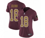 Women's Washington Redskins #18 Trey Quinn Burgundy Red Gold Number Alternate 80TH Anniversary Vapor Untouchable Limited Player Football Jersey
