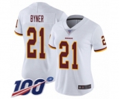 Women's Washington Redskins #21 Earnest Byner White Vapor Untouchable Limited Player 100th Season Football Jersey