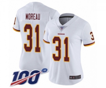 Women's Washington Redskins #31 Fabian Moreau White Vapor Untouchable Limited Player 100th Season Football Jersey
