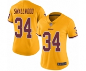 Women's Washington Redskins #34 Wendell Smallwood Limited Gold Rush Vapor Untouchable Football Jersey