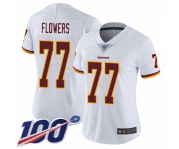Women's Washington Redskins #77 Ereck Flowers White Vapor Untouchable Limited Player 100th Season Football Jersey