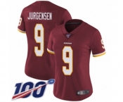 Women's Washington Redskins #9 Sonny Jurgensen Burgundy Red Team Color Vapor Untouchable Limited Player 100th Season Football Jersey