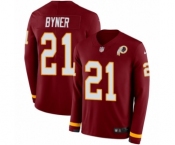 Youth Nike Washington Redskins #21 Earnest Byner Limited Burgundy Therma Long Sleeve NFL Jersey
