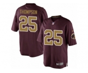 Youth Nike Washington Redskins #25 Chris Thompson Limited Burgundy Red Gold Number Alternate 80TH Anniversary NFL Jersey