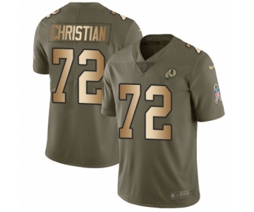 Youth Nike Washington Redskins #72 Geron Christian Limited Olive Gold 2017 Salute to Service NFL Jersey