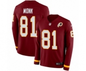 Youth Nike Washington Redskins #81 Art Monk Limited Burgundy Therma Long Sleeve NFL Jersey