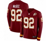 Youth Nike Washington Redskins #92 Stacy McGee Limited Burgundy Therma Long Sleeve NFL Jersey