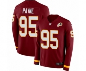 Youth Nike Washington Redskins #95 Da'Ron Payne Limited Burgundy Therma Long Sleeve NFL Jersey