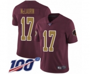 Youth Washington Redskins #17 Terry McLaurin Burgundy Red Gold Number Alternate 80TH Anniversary Vapor Untouchable Limited Player 100th Season Football Jer