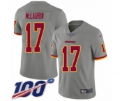 Youth Washington Redskins #17 Terry McLaurin Limited Gray Inverted Legend 100th Season Football Jersey