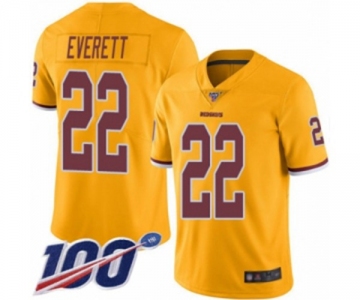 Youth Washington Redskins #22 Deshazor Everett Limited Gold Rush Vapor Untouchable 100th Season Football Jersey