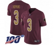 Youth Washington Redskins #3 Dustin Hopkins Burgundy Red Gold Number Alternate 80TH Anniversary Vapor Untouchable Limited Player 100th Season Football Jers