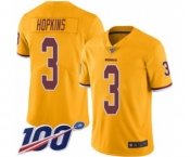 Youth Washington Redskins #3 Dustin Hopkins Limited Gold Rush Vapor Untouchable 100th Season Football Jersey