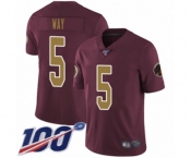 Youth Washington Redskins #5 Tress Way Burgundy Red Gold Number Alternate 80TH Anniversary Vapor Untouchable Limited Player 100th Season Football Jersey