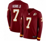 Youth Washington Redskins #7 Dwayne Haskins Limited Burgundy Therma Long Sleeve Football Jerseys
