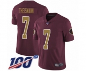 Youth Washington Redskins #7 Joe Theismann Burgundy Red Gold Number Alternate 80TH Anniversary Vapor Untouchable Limited Player 100th Season Football Jerse