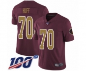 Youth Washington Redskins #70 Sam Huff Burgundy Red Gold Number Alternate 80TH Anniversary Vapor Untouchable Limited Player 100th Season Football Jersey