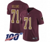 Youth Washington Redskins #71 Trent Williams Burgundy Red Gold Number Alternate 80TH Anniversary Vapor Untouchable Limited Player 100th Season Football Jer