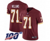 Youth Washington Redskins #71 Trent Williams Burgundy Red Team Color Vapor Untouchable Limited Player 100th Season Football Jersey