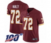 Youth Washington Redskins #72 Dexter Manley Burgundy Red Team Color Vapor Untouchable Limited Player 100th Season Football Jersey