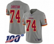 Youth Washington Redskins #74 Geron Christian Limited Gray Inverted Legend 100th Season Football Jersey