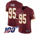 Youth Washington Redskins #95 Da'Ron Payne Burgundy Red Team Color Vapor Untouchable Limited Player 100th Season Football Jersey