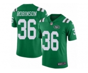 Men Nike New York Jets #36 Rashard Robinson Elite Green Rush Vapor Untouchable NFL Jersey