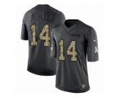 Men Nike New York Jets #14 Jeremy Kerley Limited Black 2016 Salute to Service NFL Jersey