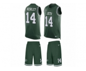 Men Nike New York Jets #14 Jeremy Kerley Limited Green Tank Top Suit NFL Jersey