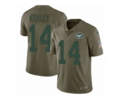 Men Nike New York Jets #14 Jeremy Kerley Limited Olive 2017 Salute to Service NFL Jersey