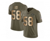 Men Nike New York Jets #58 Darron Lee Limited Olive Gold 2017 Salute to Service NFL Jersey