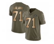 Men Nike New York Jets #71 Ben Ijalana Limited Olive Gold 2017 Salute to Service NFL Jersey