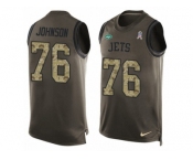 Men Nike New York Jets #76 Wesley Johnson Limited Green Salute to Service Tank Top NFL Jersey Men Nike New York Jets #76 Wesley Johnson Limited Green Salute to Service Tank Top NFL Jersey