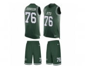 Men Nike New York Jets #76 Wesley Johnson Limited Green Tank Top Suit NFL Jersey Men Nike New York Jets #76 Wesley Johnson Limited Green Tank Top Suit NFL Jersey