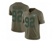 Men Nike New York Jets #92 Leonard Williams Limited Olive 2017 Salute to Service NFL Jersey