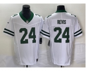 Men's New York Jets #24 Darrelle Revis White 2023 F.U.S.E. Vapor Limited Throwback Stitched Football Jersey