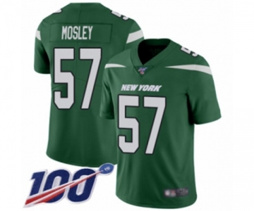 Men's New York Jets #57 C.J. Mosley Green Team Color Vapor Untouchable Limited Player 100th Season Football Jersey