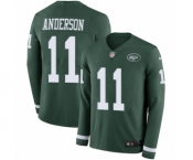 Men's Nike New York Jets #11 Robby Anderson Limited Green Therma Long Sleeve NFL Jersey