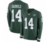 Men's Nike New York Jets #14 Sam Darnold Limited Green Therma Long Sleeve NFL Jersey