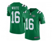 Men's Nike New York Jets #16 Myles White Limited Green Rush NFL Jersey