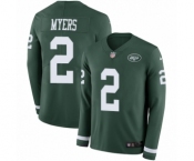 Men's Nike New York Jets #2 Jason Myers Limited Green Therma Long Sleeve NFL Jersey