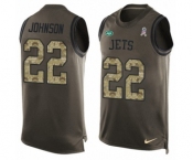 Men's Nike New York Jets #22 Trumaine Johnson Limited Green Salute to Service Tank Top NFL Jersey