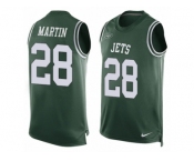 Men's Nike New York Jets #28 Curtis Martin Limited Green Player Name & Number Tank Top NFL Jersey