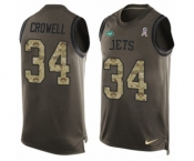 Men's Nike New York Jets #34 Isaiah Crowell Limited Green Salute to Service Tank Top NFL Jersey Men's Nike New York Jets #34 Isaiah Crowell Limited Green Salute to Service Tank Top NFL Jersey