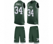 Men's Nike New York Jets #34 Isaiah Crowell Limited Green Tank Top Suit NFL Jersey Men's Nike New York Jets #34 Isaiah Crowell Limited Green Tank Top Suit NFL Jersey